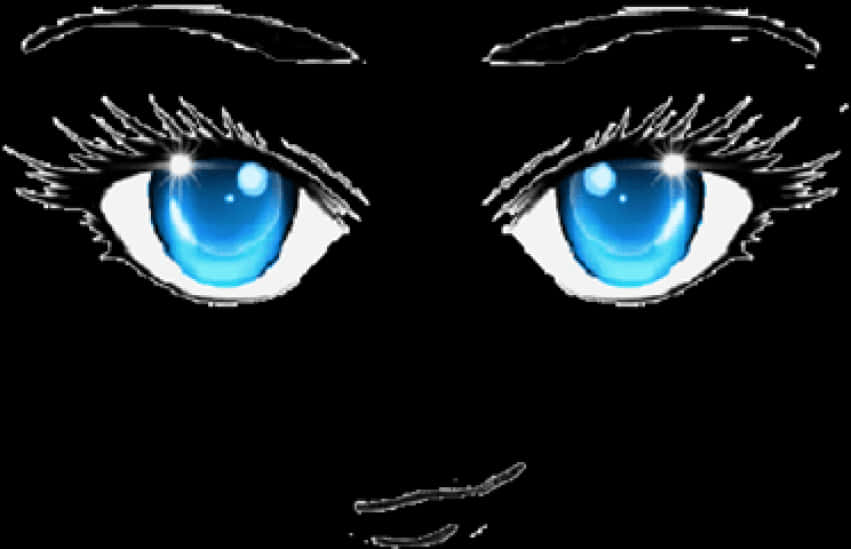 Intense_ Blue_ Eyes_ Artwork PNG image