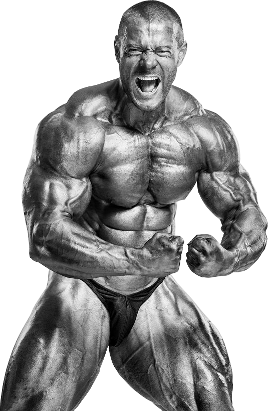 Intense Bodybuilder Pose PNG image