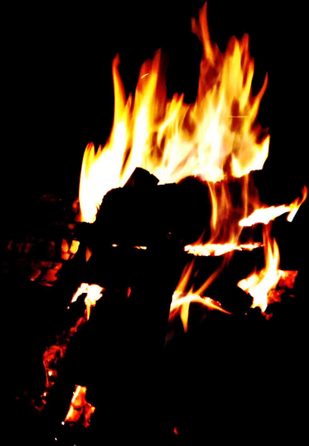 Intense Bonfire Flames PNG image
