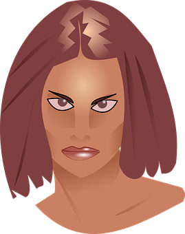 Intense Gaze Animated Character PNG image