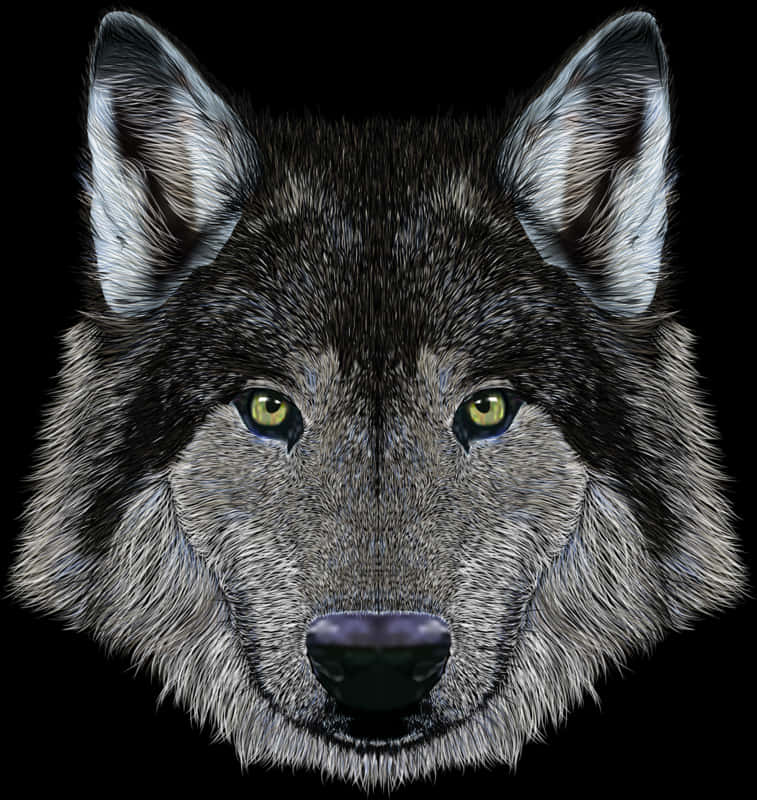 Intense_ Gaze_ Wolf_ Portrait PNG image