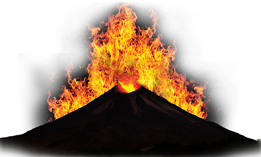 Intense Volcanic Eruption PNG image