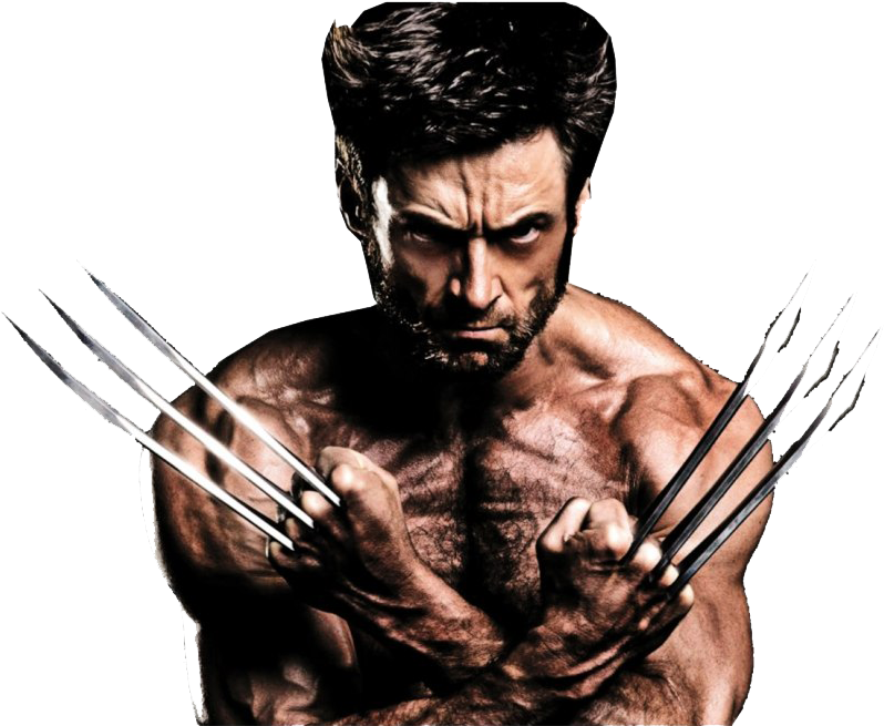 Intense Wolverine Claws Out PNG image