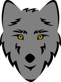 Intense Yellow Eyed Wolf PNG image