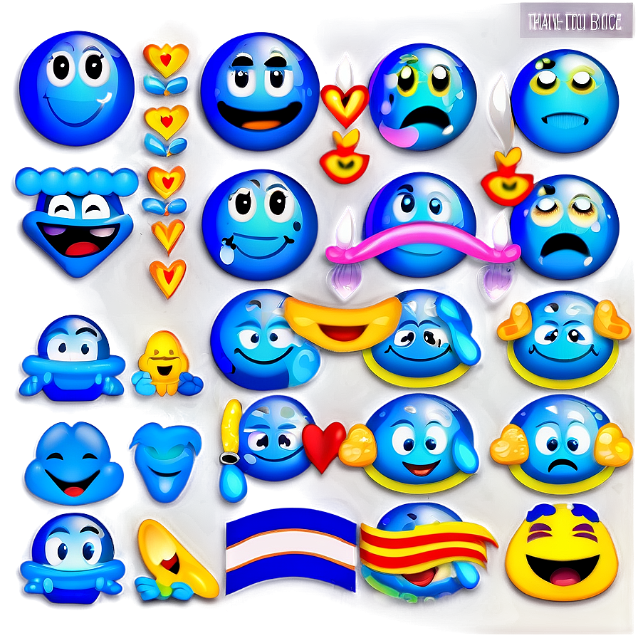 Interactive Blue Emojis Png Bundle 93 PNG image