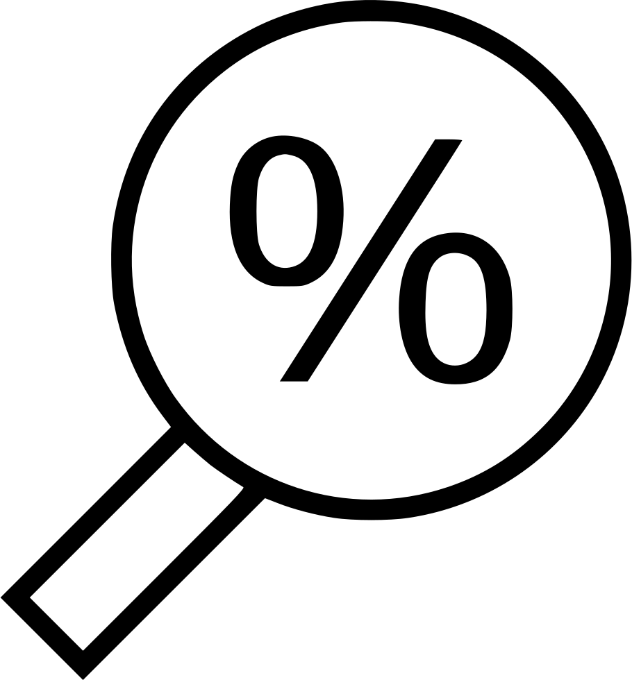 Interest Rate Magnifying Glass Icon PNG image