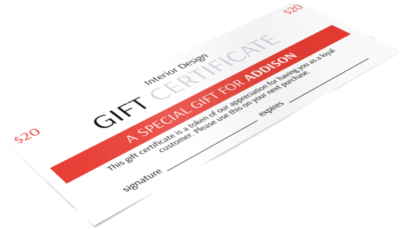 Interior Design Gift Certificate Template PNG image