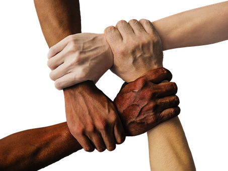 Interlocked Hands Unity Diversity PNG image