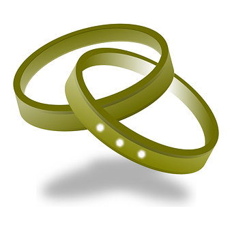 Interlocking Golden Rings Illustration PNG image