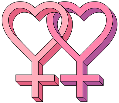 Interlocking Hearts Feminine Symbol PNG image
