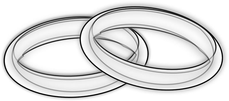 Interlocking Silver Wedding Rings Clipart PNG image