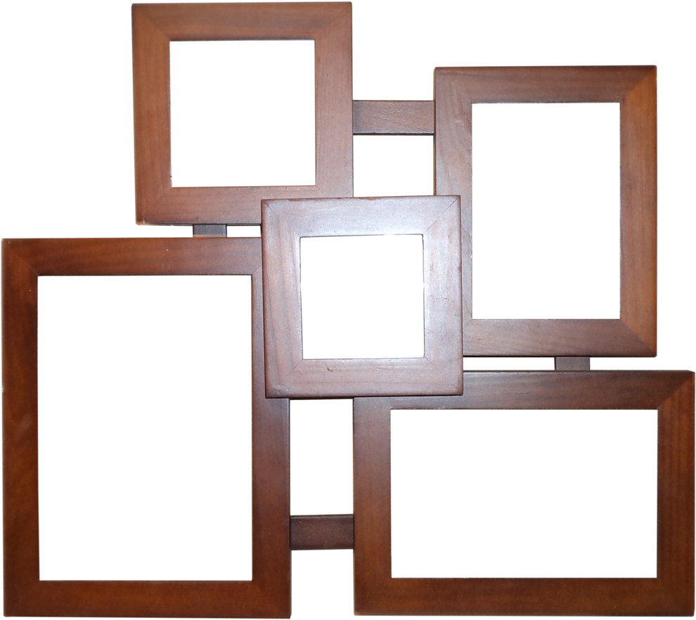 Interlocking Wooden Photo Frames PNG image