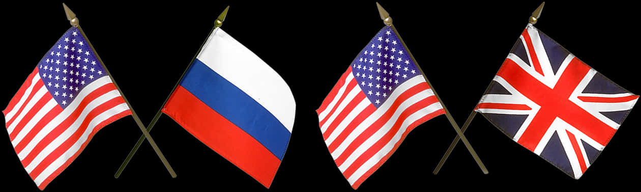 International Flags U S A Russia U K PNG image