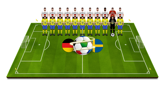 International Football Teams Formation Illustration PNG image