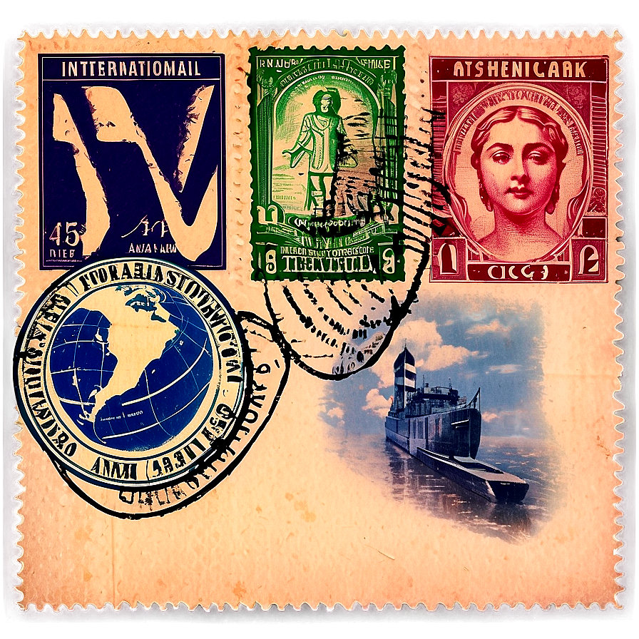 International Postcard Stamp Png Ilh PNG image