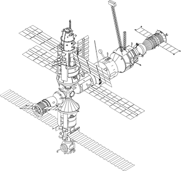 International Space Station Illustration PNG image