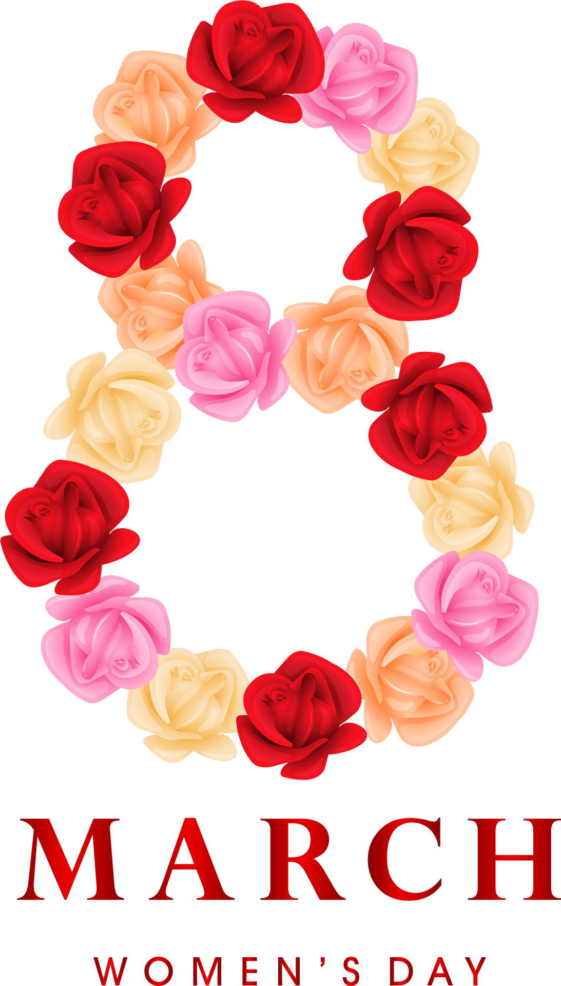 International Womens Day Floral March8 Greeting PNG image