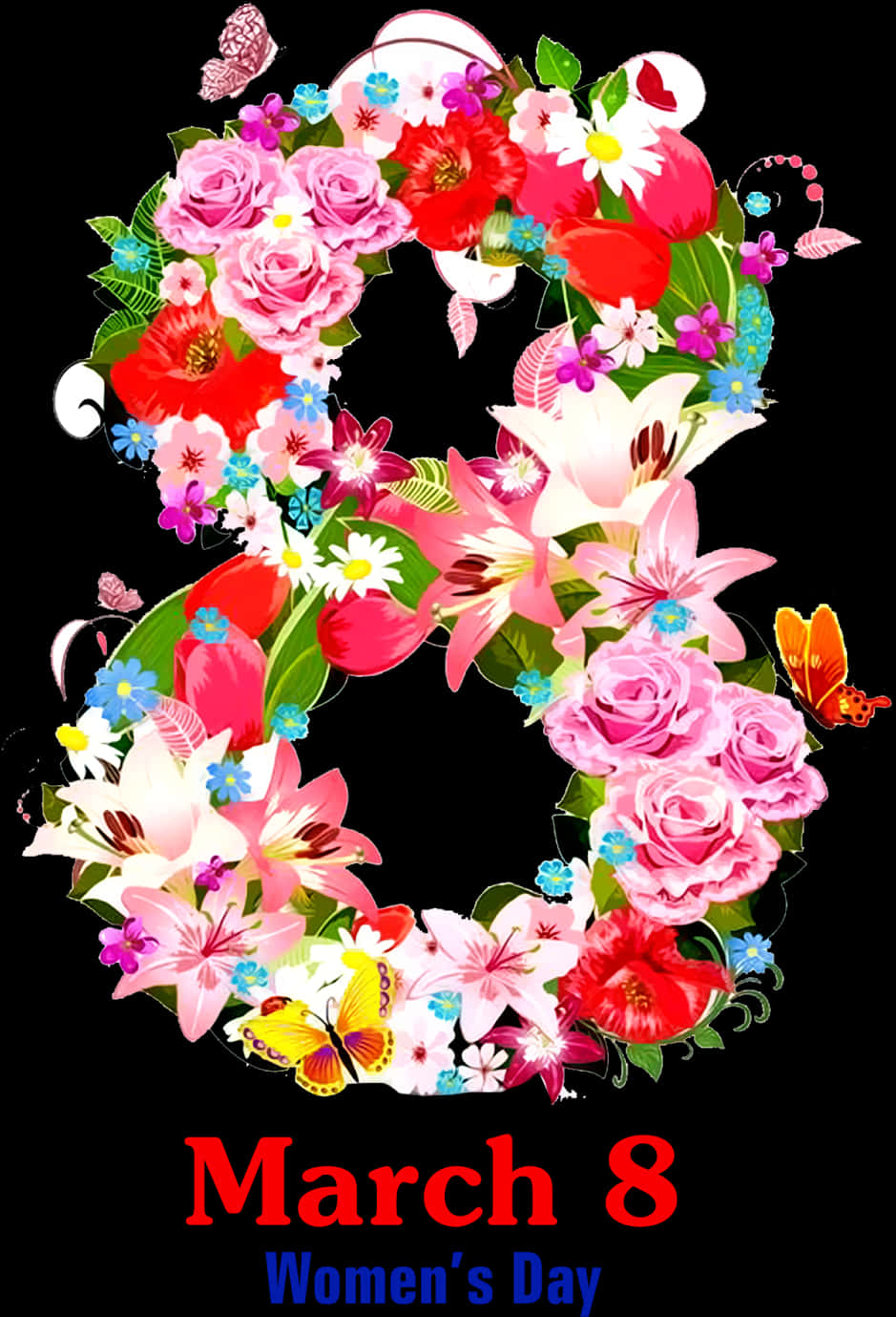 International Womens Day Floral8 March PNG image
