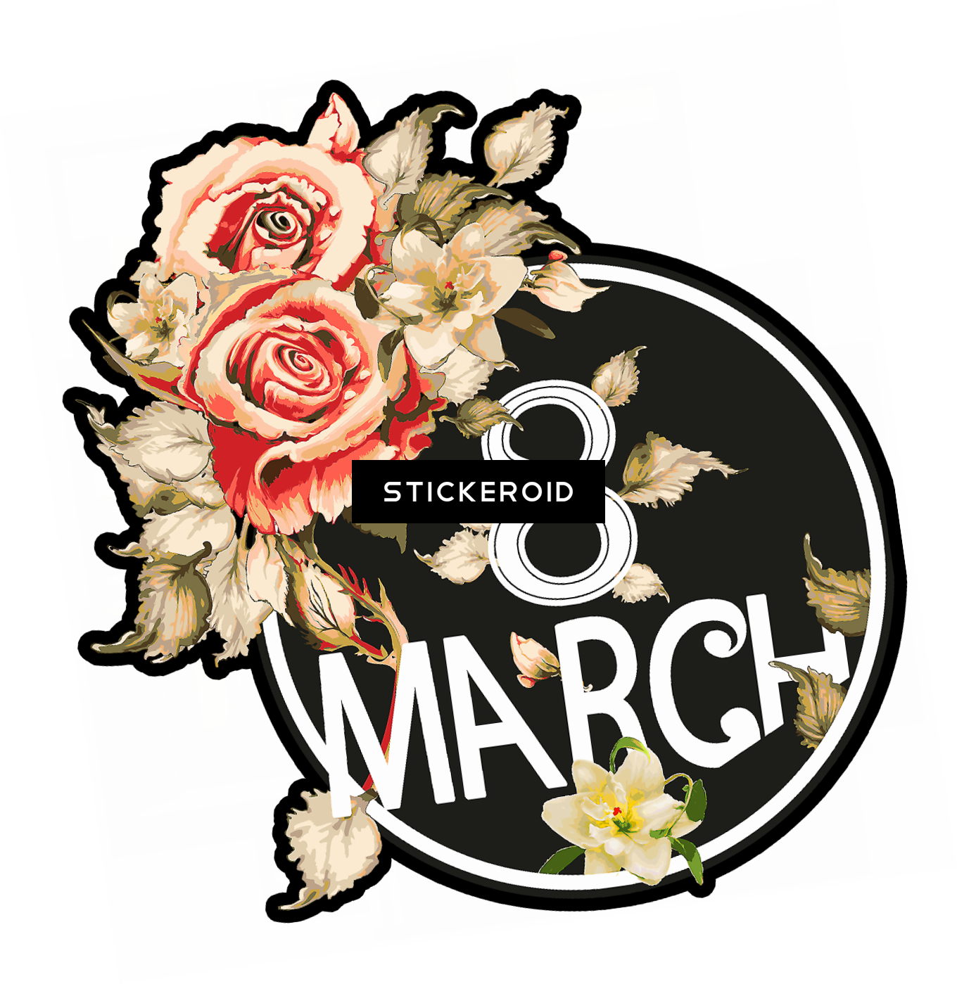 International Womens Day March8 Floral Design PNG image