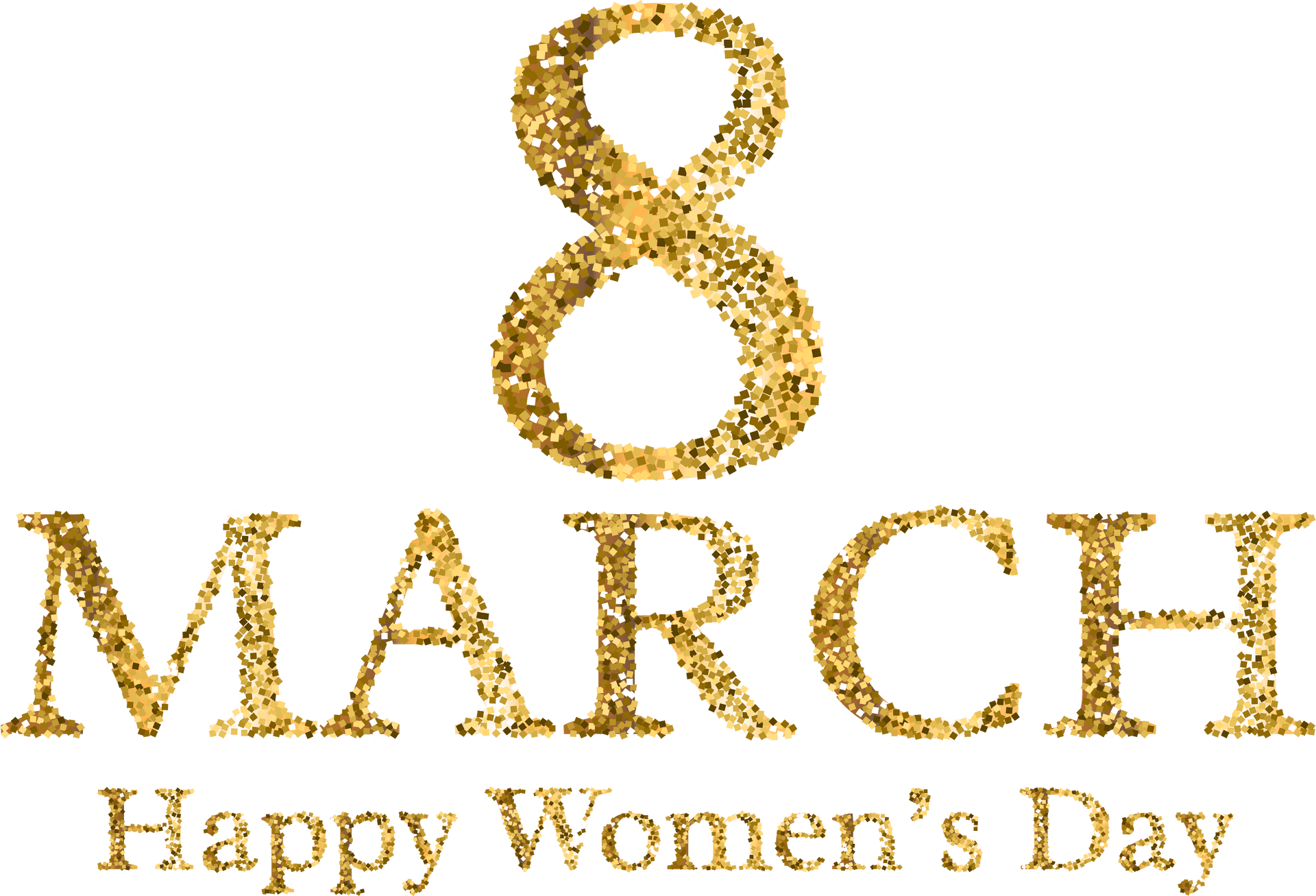 International Womens Day March8 Glitter PNG image