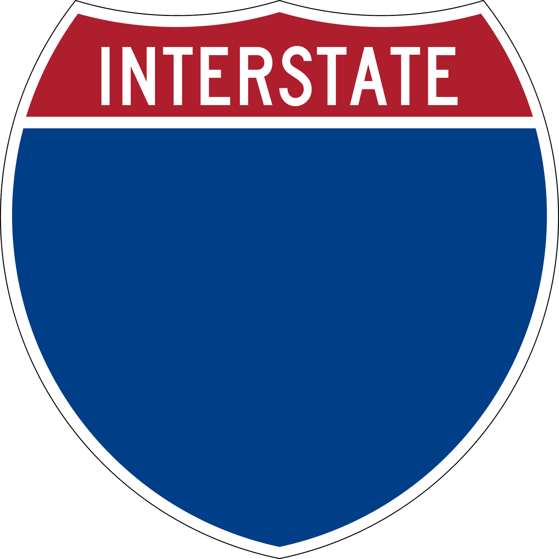 Interstate Highway Sign Blank PNG image