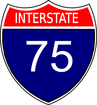 Interstate75 Highway Sign PNG image