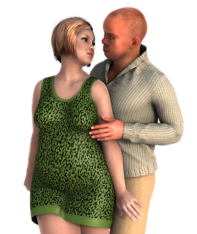 Intimate Couple3 D Render PNG image