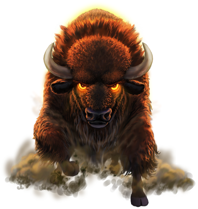 Intimidating Buffalo Glowing Eyes PNG image