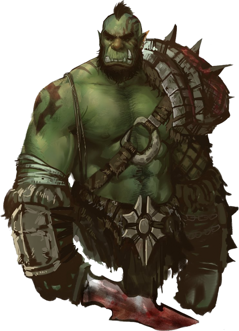 Intimidating Orc Warrior PNG image