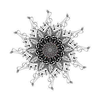 Intricate Black Mandala Art PNG image