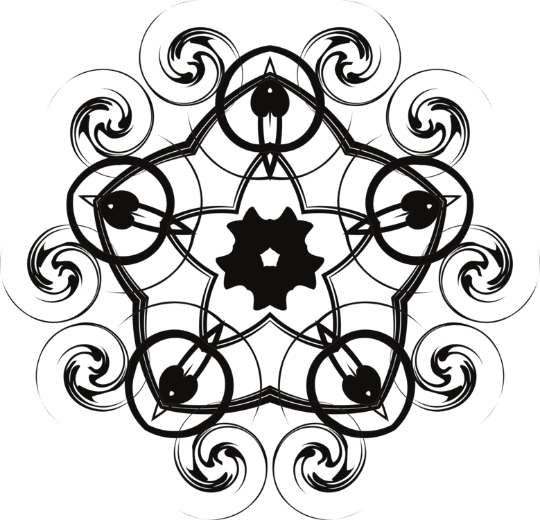 Intricate Black Mandala Design.png PNG image