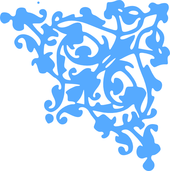 Intricate Blue Fancy Border Design PNG image