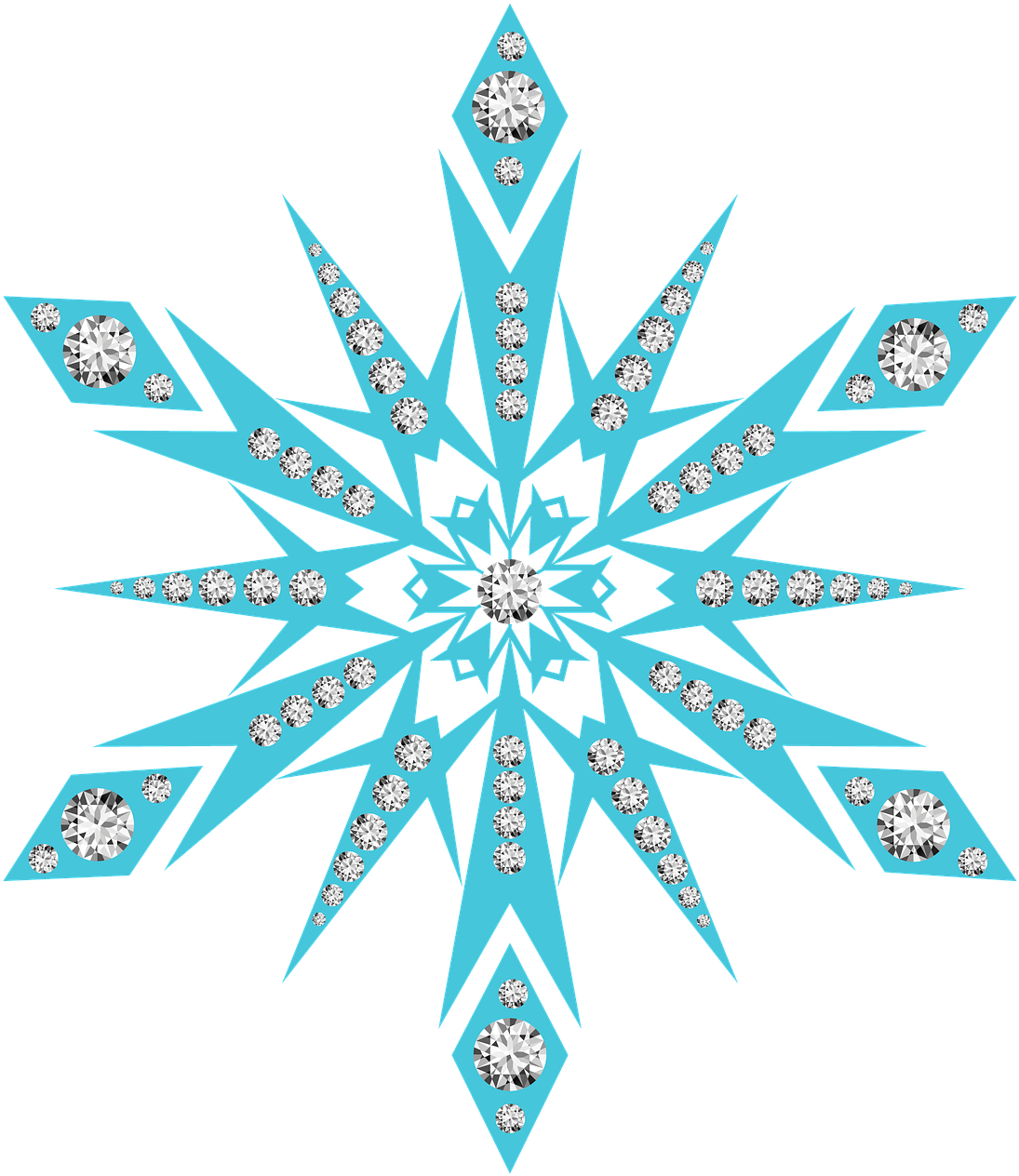 Intricate Blue Snowflake Design PNG image