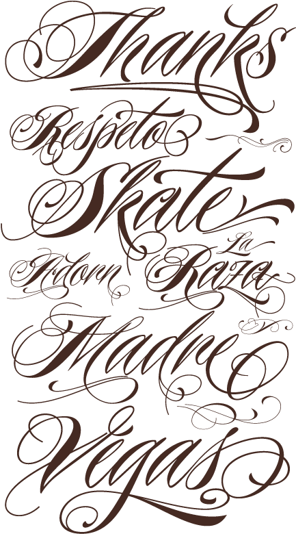 Intricate Calligraphy Tattoo Design PNG image