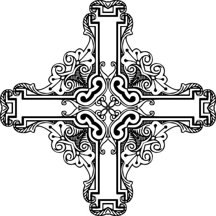 Intricate Celtic Cross Design PNG image