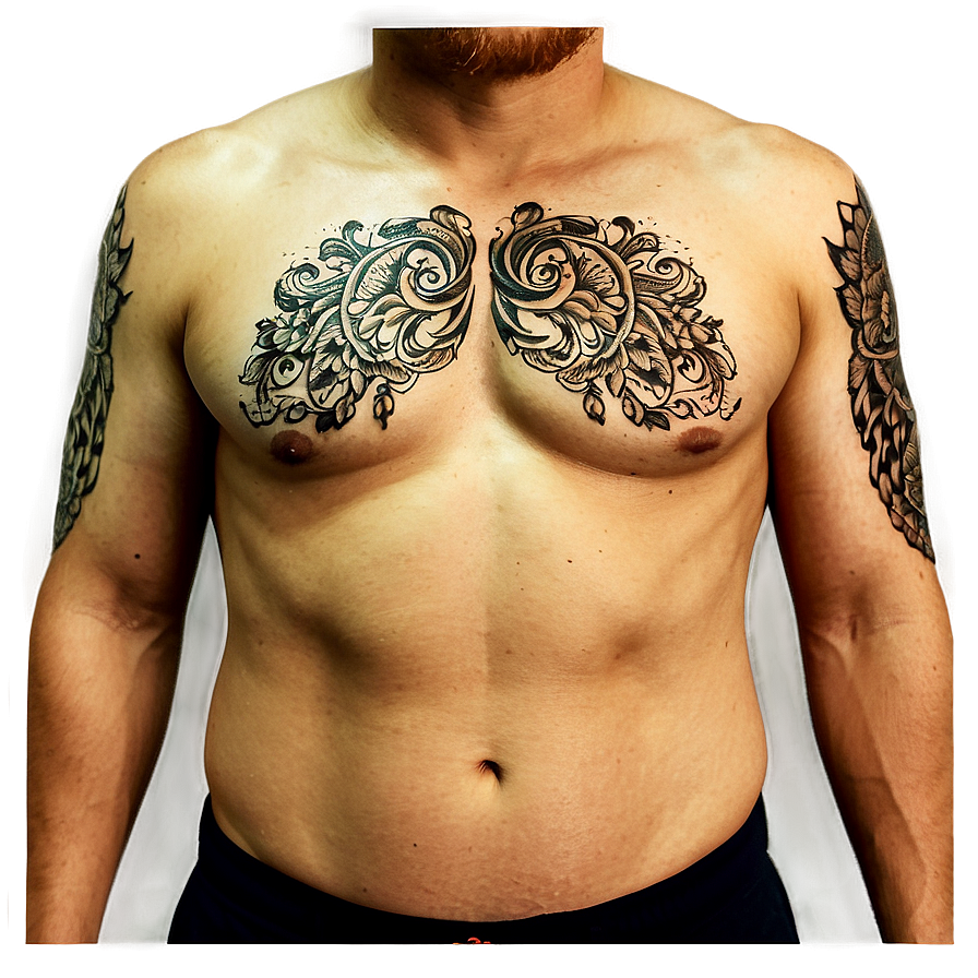 Intricate Chest Tattoo Artwork Png 06262024 PNG image