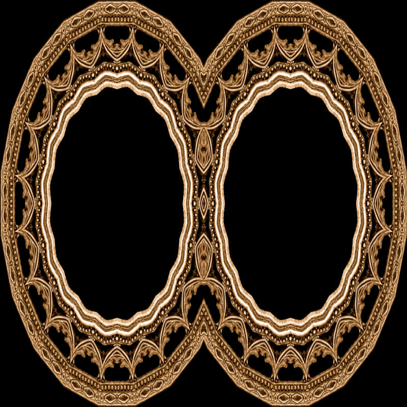 Intricate Dual Oval Frame Design PNG image