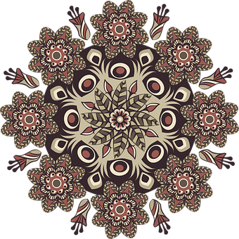 Intricate Floral Mandala Design PNG image