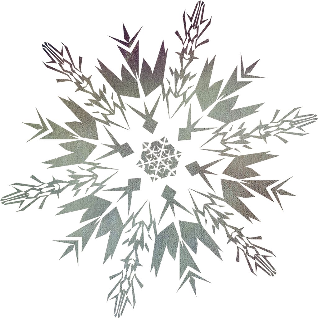 Intricate Frozen Snowflake Design PNG image