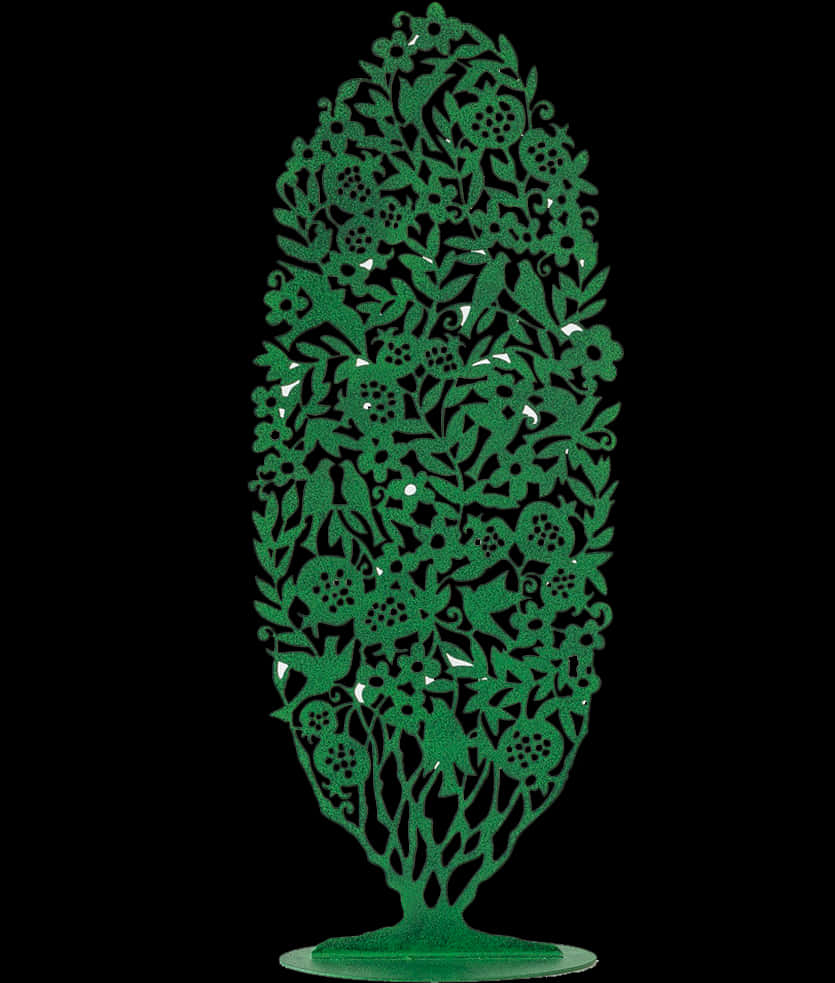 Intricate Green Tree Artwork PNG image