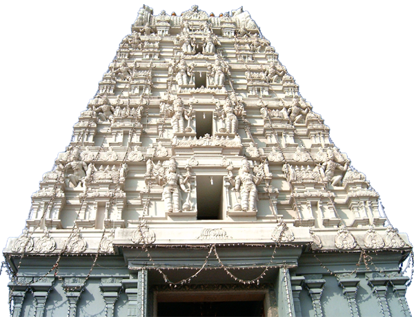 Intricate Hindu Temple Gopuram PNG image