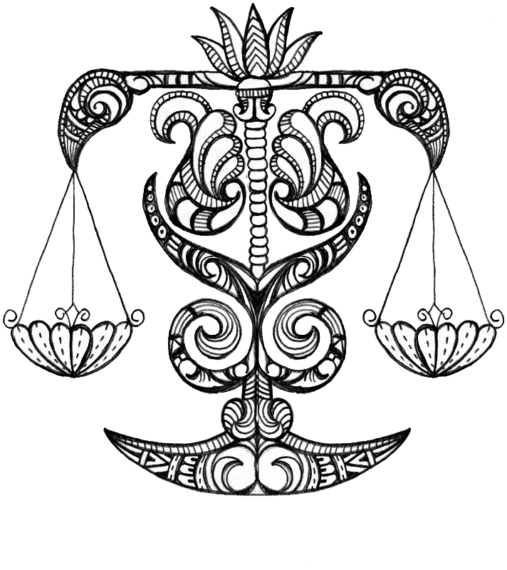 Intricate Libra Zodiac Symbol PNG image