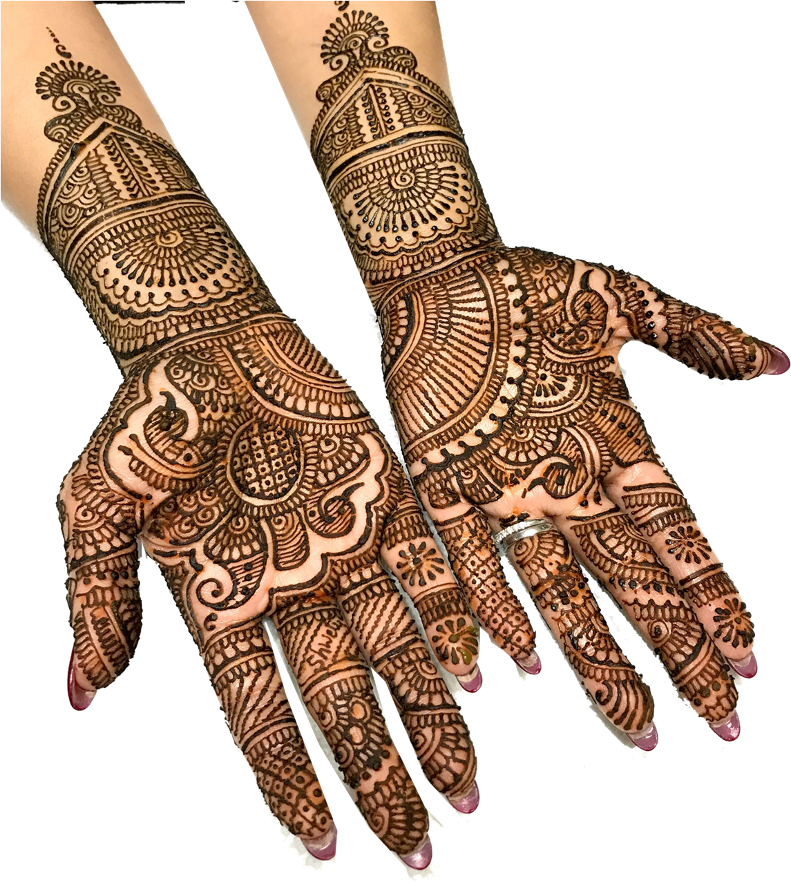 Intricate Mehndi Designon Hands PNG image