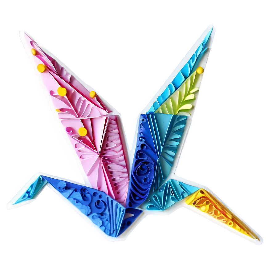 Intricate Paper Crane Design Png 06282024 PNG image