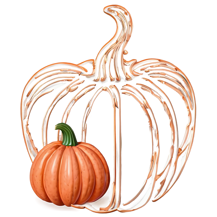 Intricate Pumpkin Outline Creation Png 2 PNG image