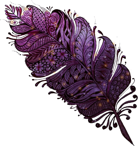 Intricate Purple Feather Art PNG image