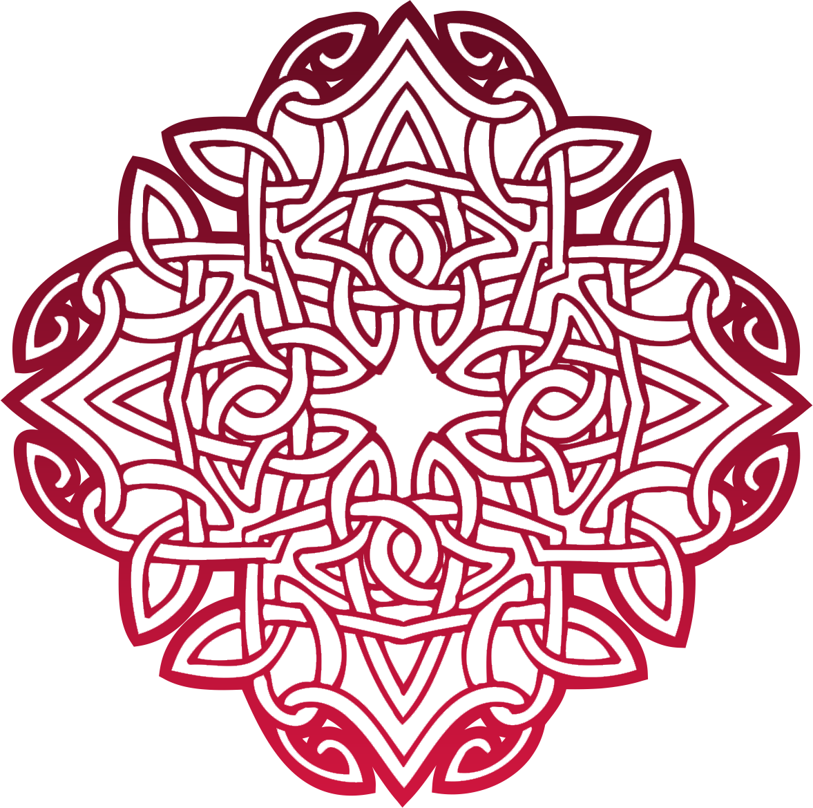 Intricate Red Celtic Knot Vector PNG image
