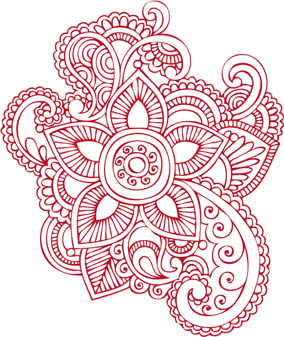 Intricate Red Mehndi Design PNG image