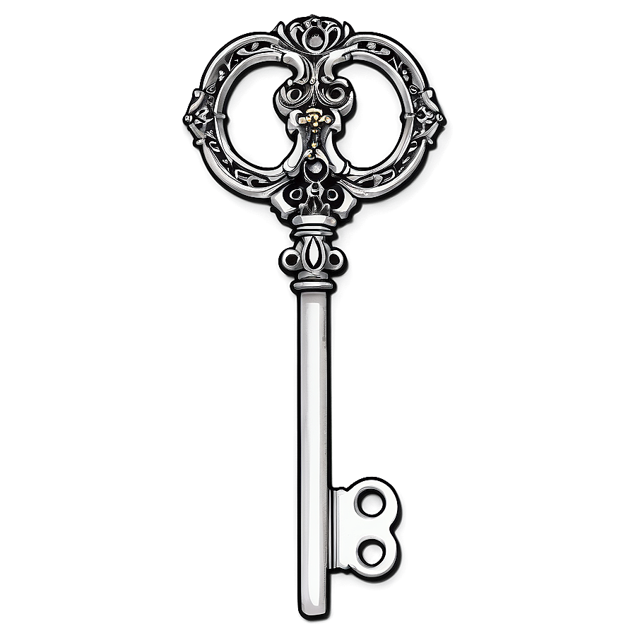 Intricate Skeleton Key Artwork Png 95 PNG image