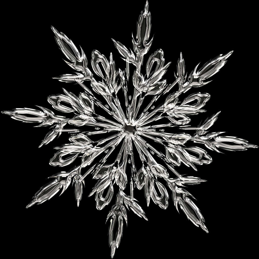 Intricate Snowflake Crystal Photography PNG image